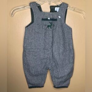 VTG Standard Blue Baby Size 6months One Piece Grey Overalls Wool Sleeveless